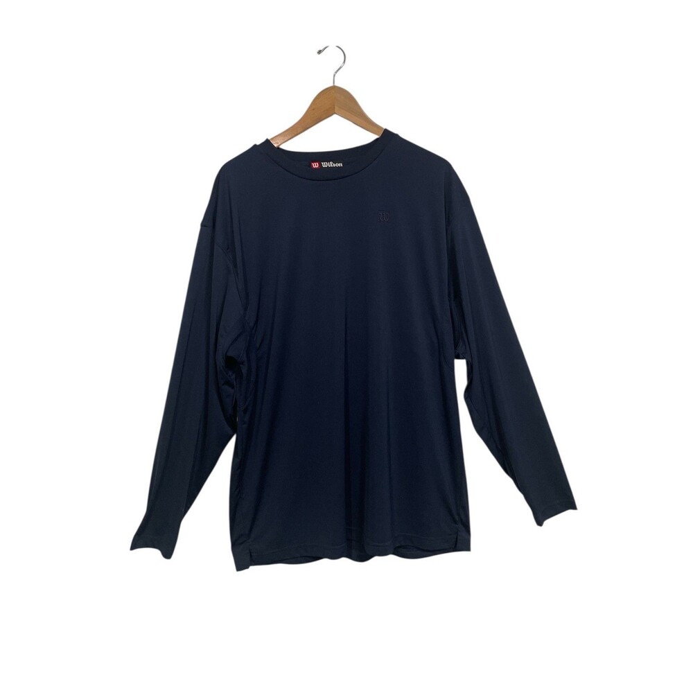 Mens‎ Wilson Performance Long Sleeve Pullover Navy T-shirt Sz Extra Large